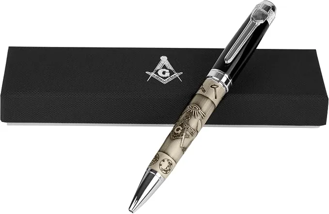 Blue Lodge Masonic Quality Heavy Weight Ballpoint Pen Gift Set — product photo