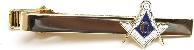 FREEMASON Masons Masonic Gold Tone Tie Bar Clip — product photo