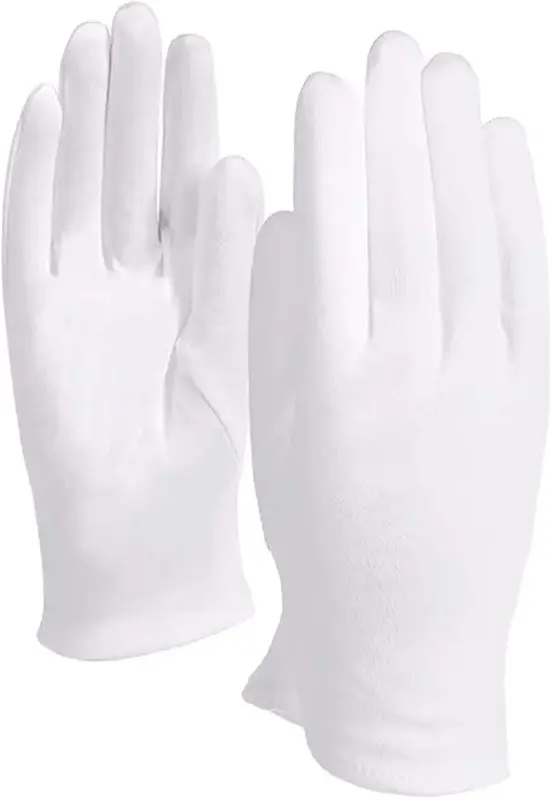 10Pairs White Cotton Gloves Large Size for Art handling Crafting Coin Jewelry… — product photo