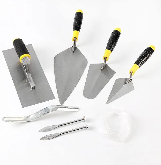 8-Piece Masonry Hand Tool Set Includes Finishing Trowel, Gauging Trowel… — product photo