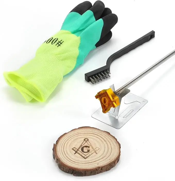 AIMOADO 1.5" Masonic Branding Iron, for Wood Hats Leather BBQ & Steak — product photo