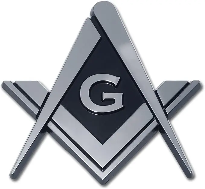 Elektroplate Masonic Square and Compass OEM Chrome Emblem for Cars, Trucks… — product photo