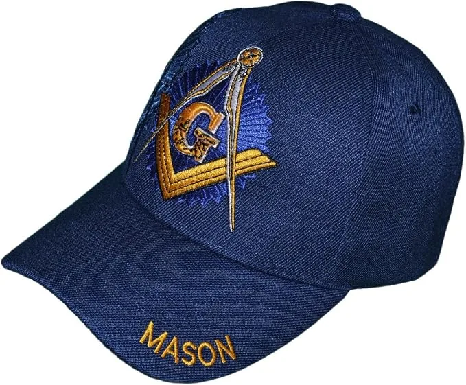 Freemason Embroidered Black Adjustable Hat Mason Masonic Lodge Baseball Cap — product photo