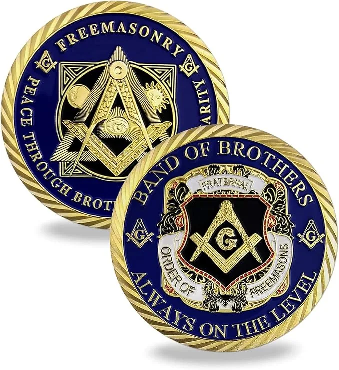 Glamtune Masonic Challenge Coin Master Mason Freemasonry Brotherhood Coin — product photo