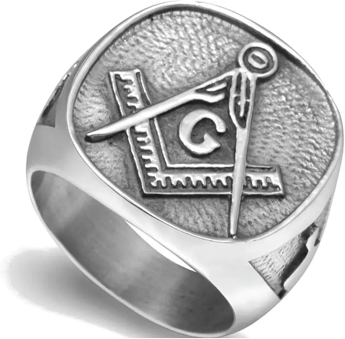 Jude Jewelers Stainless Steel Freemason Signet Style Masonic Ring — product photo