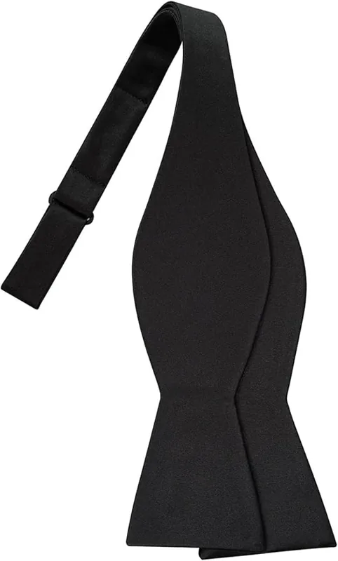 KissTies Self-Tied Satin Bow Tie Solid Tuxedo Adjustable Bowties For Adults — product photo