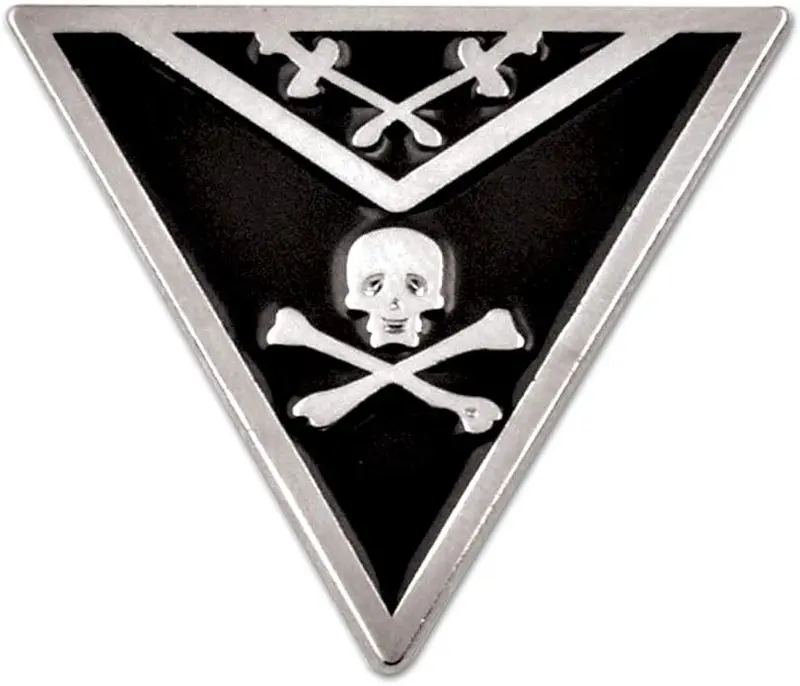 Knights Templar Apron Triangle Masonic Lapel Pin - [Black & Silver][7/8''… — product photo