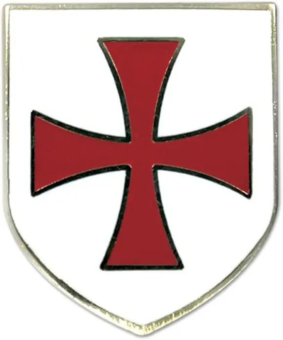 Knights Templar Crusader Red Cross White Shield Masonic Lapel Pin - [White &… — product photo