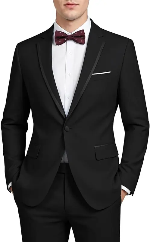 MAGE MALE Men's 2 Pieces Tuxedo Suit Slim Fit Blazer Pants Sets — product photo
