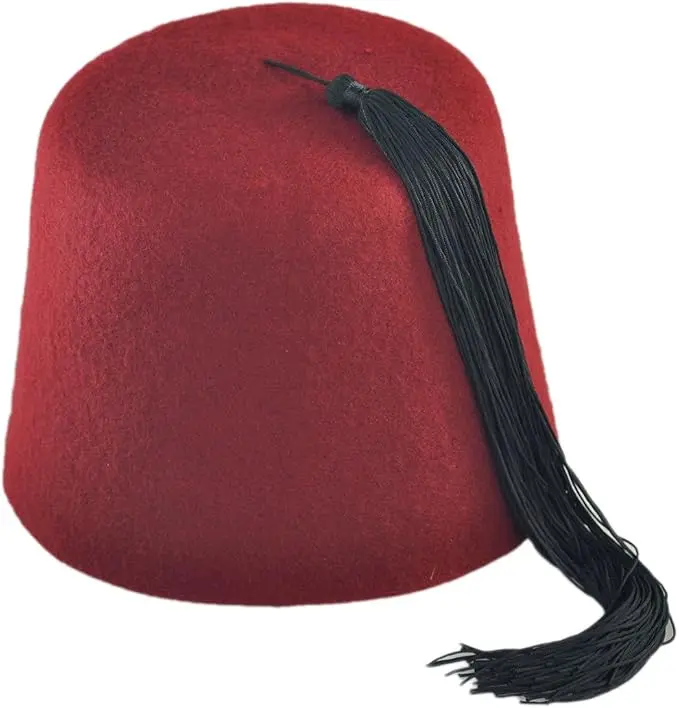 Maroon Fez with Black Tassel — product photo