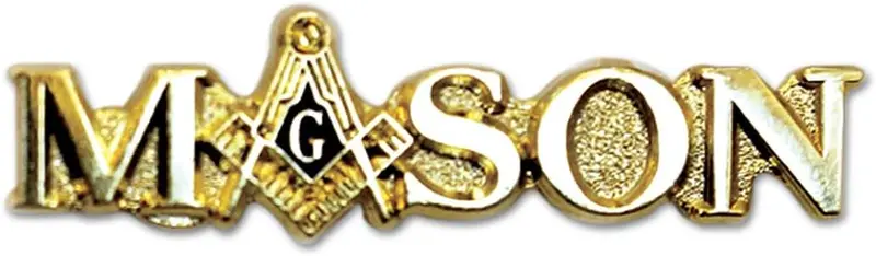 Mason Square & Compass Masonic Lapel Pin - [Gold & Blue][1'' Wide] — product photo