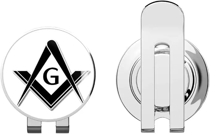 Masonic Compass Golf Hat Clip with Magnetic Ball Marker — product photo