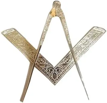 Masonic Lodge Ceremonial SILVER 6" LARGE Square and Compass For Bible CLASS… — product photo