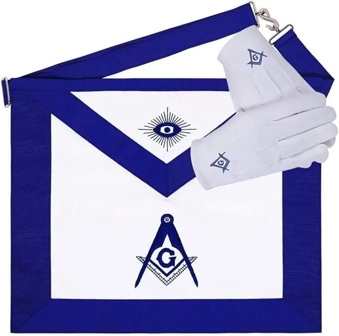 Masonic Master Mason Apron Blue Lodge Machine Embroidery With Square &… — product photo