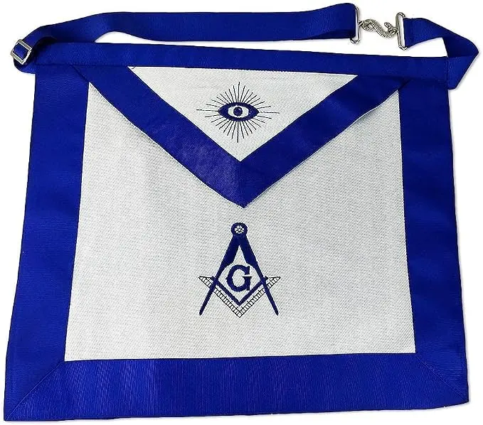 Masonic Master Mason Apron-Blue Lodge White Cloth with Embroidery — product photo
