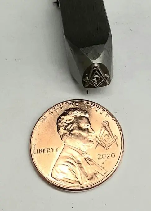 Masonic Master Mason Penny Punch Stamping Tool Fraternal Order Logo Punch Tool — product photo