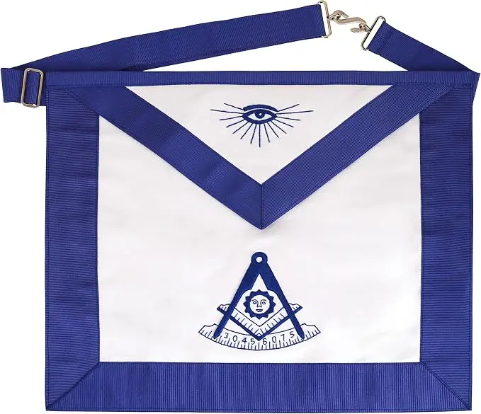 MasonicHub Blue Lodge Past Master Mason Apron Hand Embroidered with Square &… — product photo