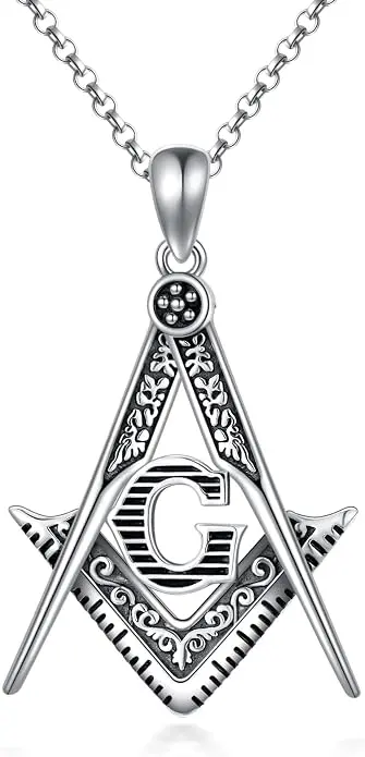 Necklace for Men 925 Sterling Silver Masonic/Memento… — product photo