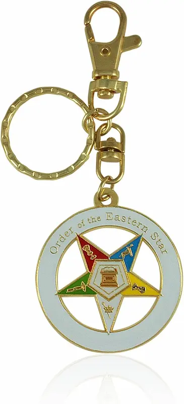 Order of The Eastern Star Key Chain with Purse Hook/Belt Clip. — product photo