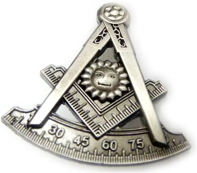 Past Grand Master Lodge Masonic Freemason Hat Jacket Tools Lapel Pin — product photo