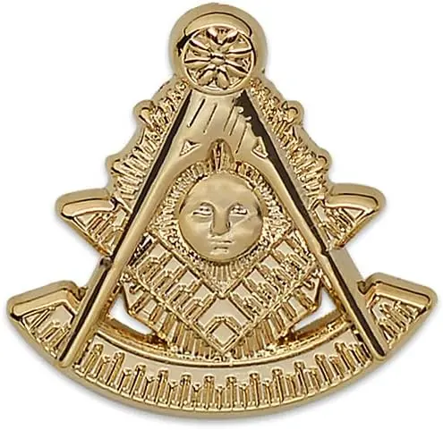 Past Master Masonic Lapel Pin - [Gold Finish][7/8'' Tall] — product photo