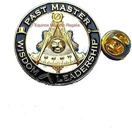 Past Master Wisdom and leadership large Lapel Pin Elegant Black and G — product photo