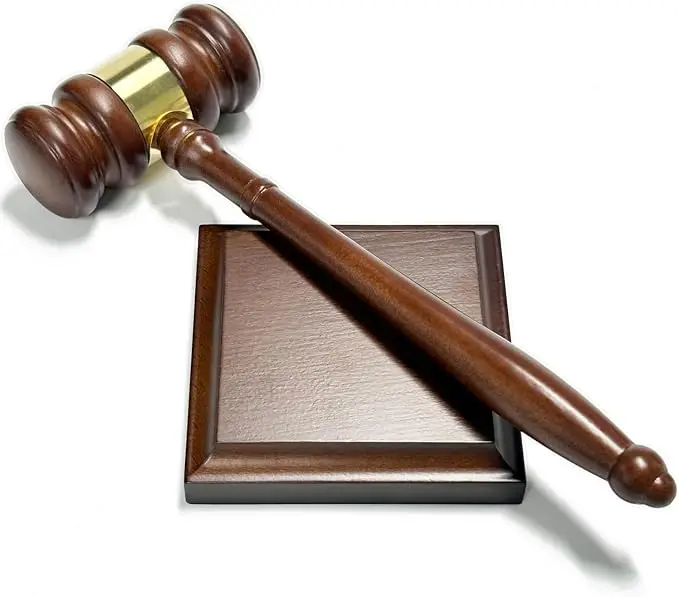 Perfect Desk Accessory, Wooden Gavel and Sound Block Set for Lawyers, Judges… — product photo