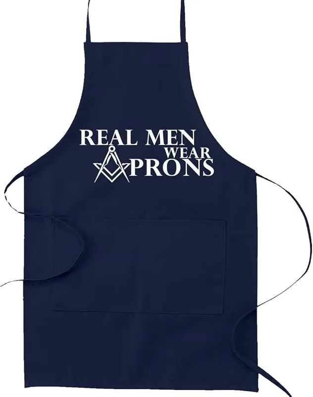 Real Men Wear Aprons Masonic Cooking Kitchen Apron - [Navy] — product photo