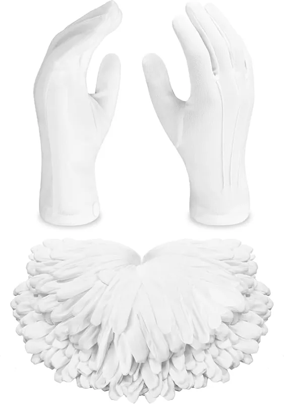 Satinior 12 Pairs White Parade Gloves Formal Uniform Gloves for Men — product photo