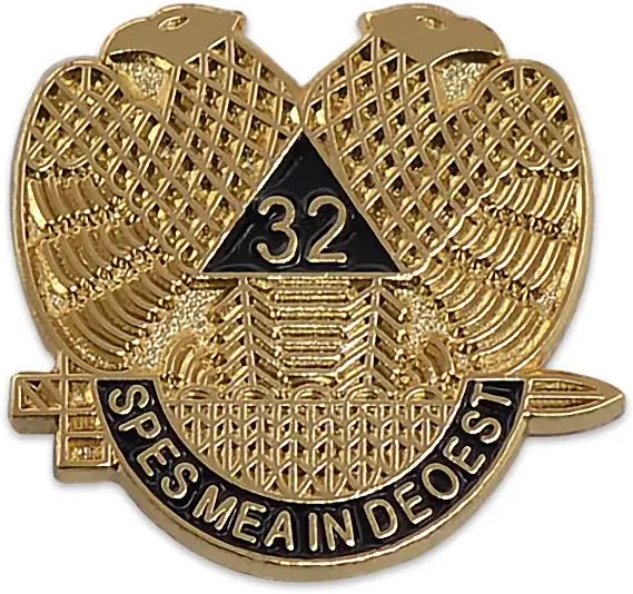 Scottish Rite 32nd Degree Freemason Masonic Lapel Pin — product photo