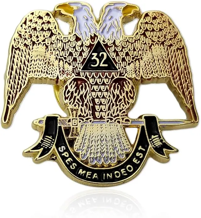 Scottish Rite 32nd Degree Masonic Lapel Pin Badge — product photo
