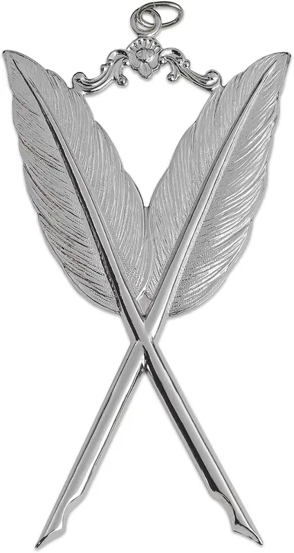 Secretary Blue Lodge Masonic Officer Jewel - [Silver] — product photo