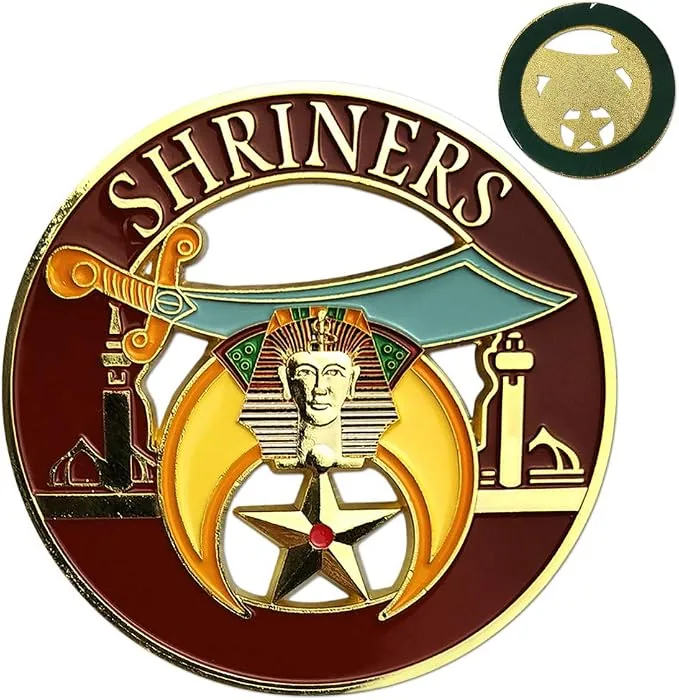 Shriner Masonic Car Emblem Mason Auto Decal — product photo