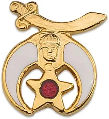 Shriner Masonic Lapel Pin - [Gold & White][1/2'' Tall] — product photo
