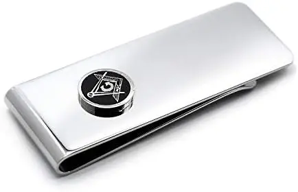 Square & Compass Masonic Money Clip - [Silver][2'' Tall] — product photo