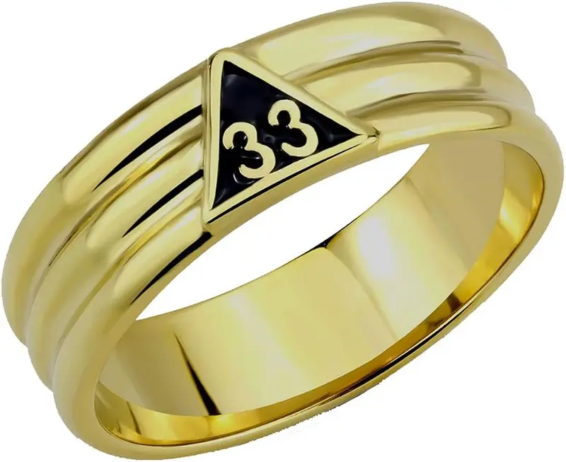 T23 Scottish Rite 33 Degree Stainless Steel Ring 33rd Thirty Third Freemason… — product photo