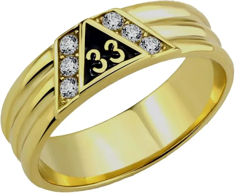 T24 Scottish Rite 33 Degree Stainless Steel Ring 33rd Thirty Third Freemason… — product photo