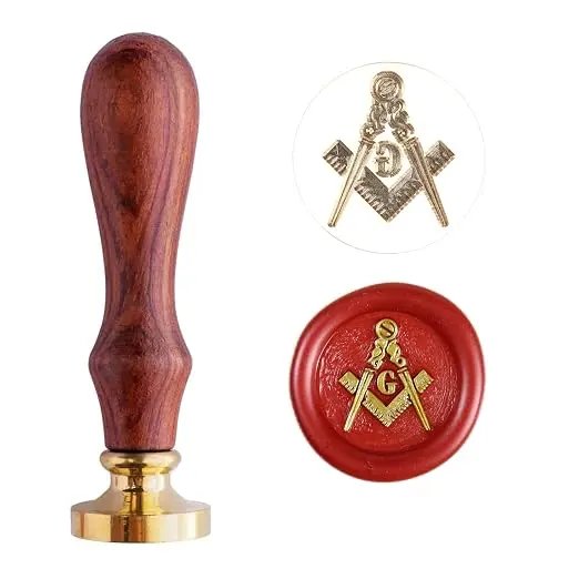 Traditional Masonic Freemason Square and Compass Wax Seal Stamp Masonic Gift… — product photo