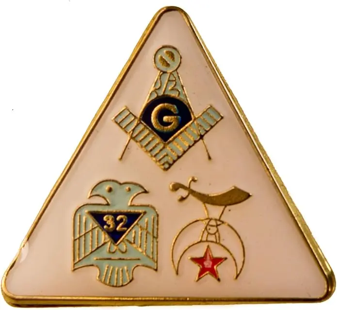 Triangle Masonic 32nd Degree Shriner hat or lapel pin — product photo