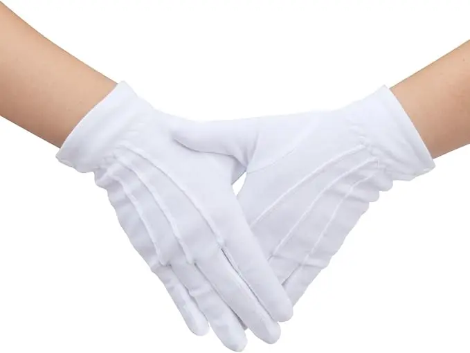 Vonokee White Uniform Gloves, Parade Costume Gloves, Formal Tuxedo Costume… — product photo