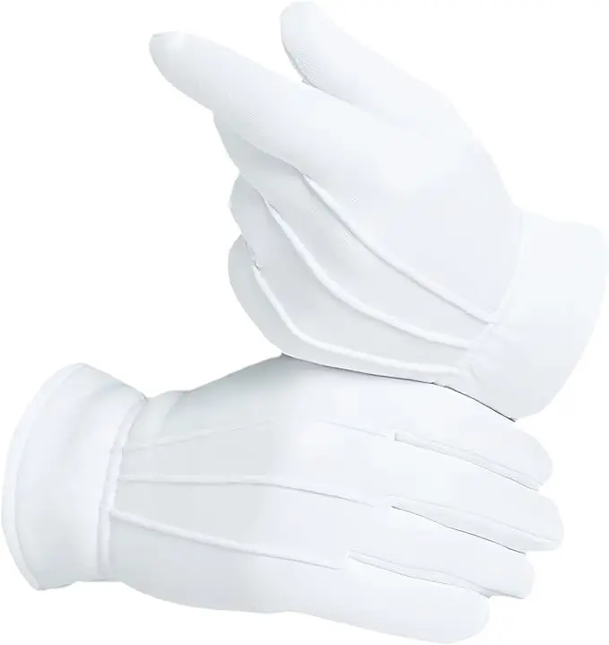 White Cotton Gloves Men Costume Stitched Uniform Gloves for Wedding Formal… — product photo