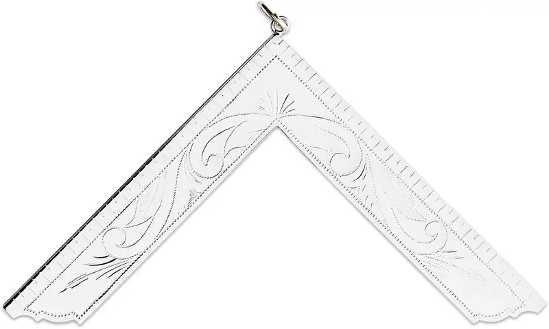 Worshipful Master's Square Blue Lodge Masonic Officer Jewel - [Silver] — product photo